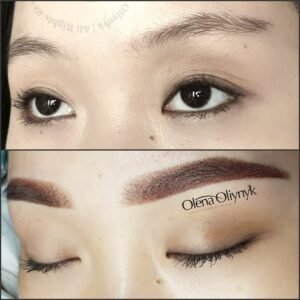 Ombre Powder Permanent Makeup Brows Before and After